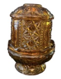 Vintage Indiana Glass Stars and Bars Amber Glass