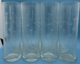 (8) Noritake Etched Glass Highball Glasses