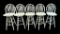 Set of (5) Painted/Distressed Swivel Bar Stools