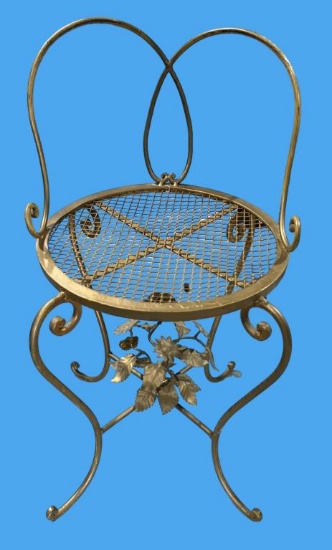 Vintage Italian Regency Gold Gilt Vanity Chair