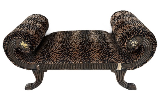 Wooden and Upholstered Bench (damage--see