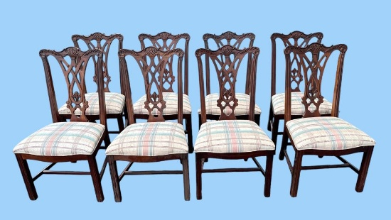 Set of (8) Mahogany Chippendale-Style Dining