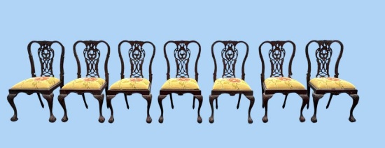 Set of (7) Mahogany Chippendale Style Dining
