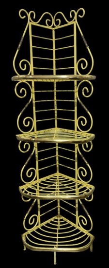 Wrought Iron and Brass Bakers Rack—25” X 18”, 7