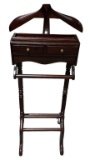 Mid Century Mahogany Gentleman’s Valet With Two