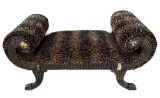 Wooden and Upholstered Bench (damage--see