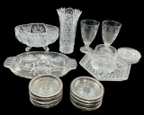 Assorted Glassware and Lead Crystal, Including