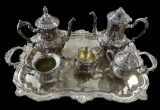 Towle Silverplate Tea Set: (1) Two Handled F