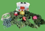 Lighted Garland, Red Rope Lights, 8” Diameter