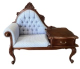 Vintage Carved Telephone Bench -54 1/2