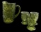 Colony Whitehall Avocado Glass Pitcher and (3)