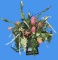 Metal Vase—10 1/2” High with Artificial Floral