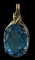 10K Yellow Gold and Blue Topaz Pendant