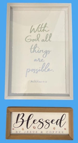 (2) Pieces of Wall Art—11 1/2” x 17” and 11” x 5”