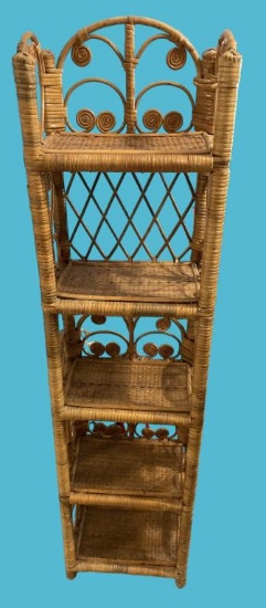5 Shelf Wicker Book/ Display Shelf—11 1/2” X 8”,