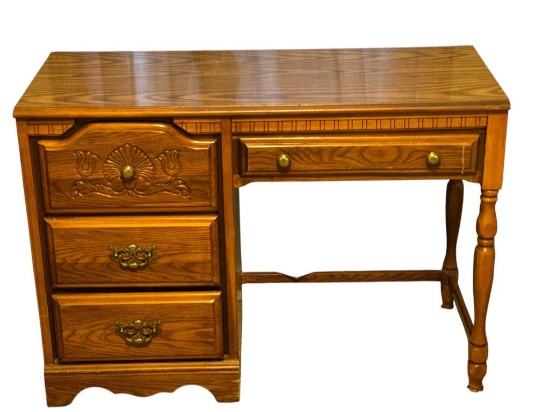 Knee Hole Desk—Top Drawer, 3 Side Drawers—