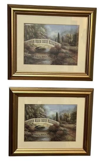(2) Framed and Matted Vivian Flasch Prints—12” x