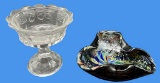 Footed Candy Dish and Art Glass Dish