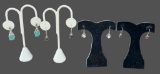 (4) Pairs of Sterling and Gemstone Earrings For