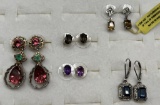 Assorted Sterling and Gemstone Earrings For