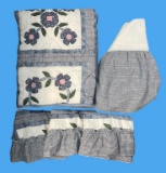 Daybed Set: Comforter, Dust Ruffle, and 3 Pillow
