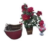 Large Basket/Flower Pot Holder, Floral
