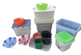 Assorted Plastic Totes, Bins, Bowls, Etc