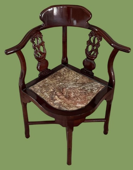 James Mont Chinoiserie Rosewood Horseshoe Arm