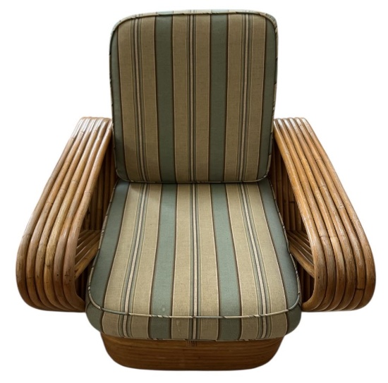 MCM Paul Frankl Pretzel Six Strand Rattan Club