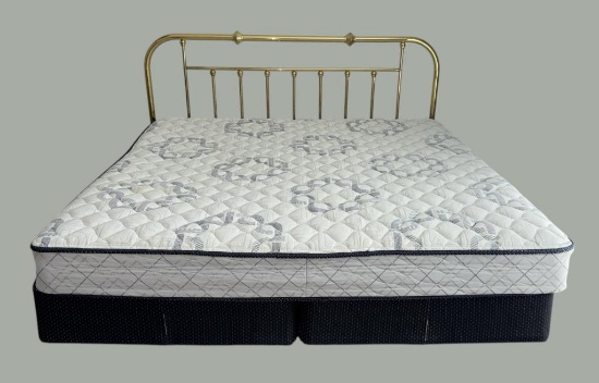 King Sized Bed With Brass Headboard