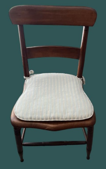 Wooden Chair With Cane Seat and Cushion