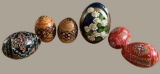 (7) Handpainted Eggs, (1) Polish, (5) Ukrainian