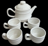Ceramic Teapot with (4) Cups