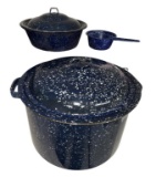 Assorted Graniteware:  Large Black Speckled