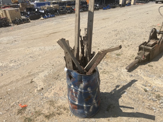 55 GAL METAL BARREL W/ CLAMPS