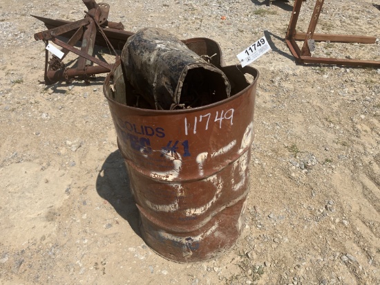55 GAL METAL BARREL W/ CLAMPS