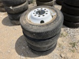 4 USED TRAILER TIRES AND RIMS