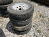 4 USED TRAILER TIRES AND RIMS