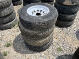 4 USED TRAILER TIRES AND RIMS