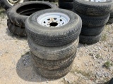 4 USED TRAILER TIRES AND RIMS