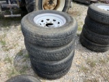 4 USED TRAILER TIRES AND RIMS
