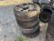 6 LUG WHEELS AND TIRES (QTY 4)