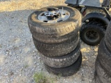 6 LUG WHEELS AND TIRES (QTY 4)