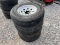 SET OF 4 USED TRAILER TIRES AND RIM