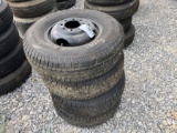 SET OF 4 USED TRAILER TIRES AND RIM