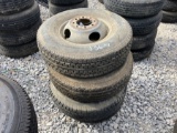 SET OF 4 USED TRAILER TIRES AND RIM