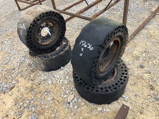SET (4) SKDSTR SOLID TIRES&WHEELS