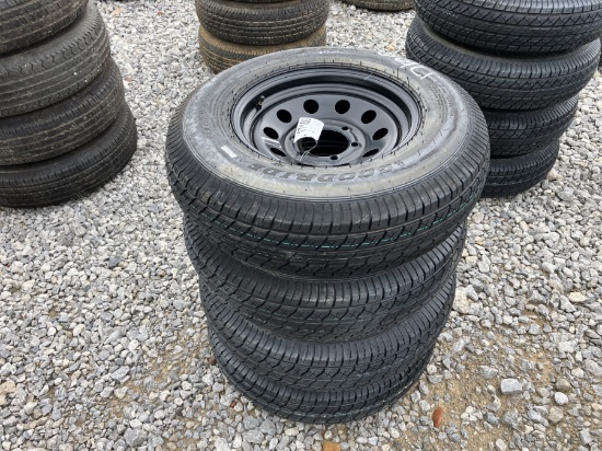 SET OF (4) ST225-75D15 TRALERTIRES