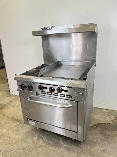 Cooler Depot Gas Combination Range 24" Griddle, 2 Burners & Oven Below