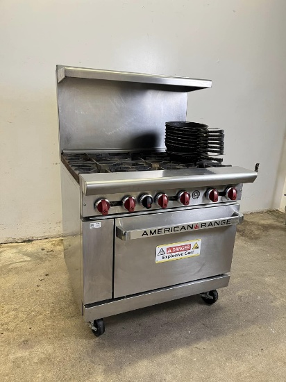 American Range 6 Burner gas Range w/Oven Below